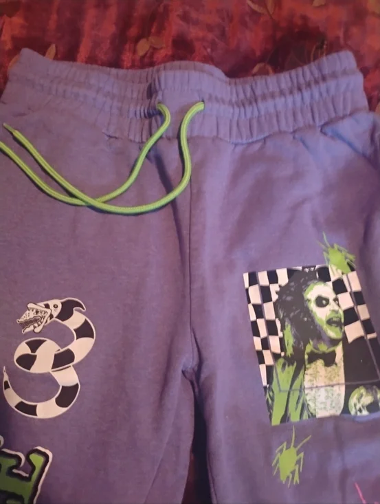 Beetlejuice "Ghost with the Most" Purple Joggers Sweatpants - Size S - Picture 7 of 14
